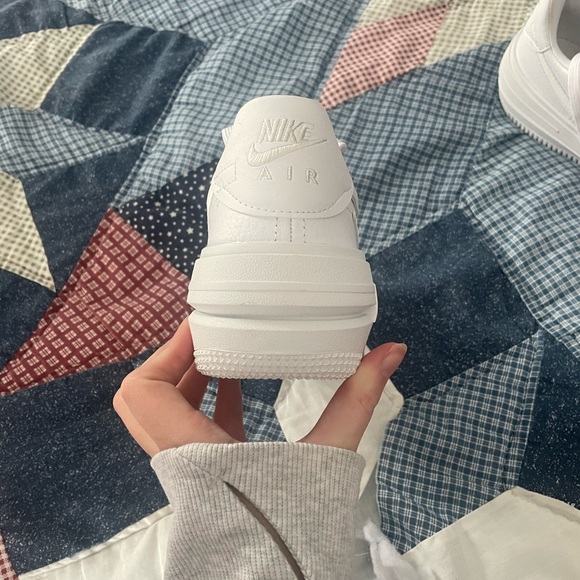 Nike AF1 Platform White Sneakers - Picture 3 of 8